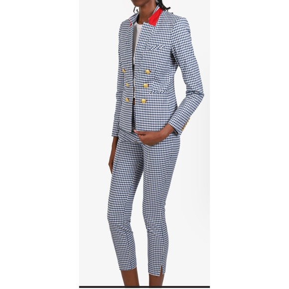 Veronica Beard Cottage Blue Gingham Blazer Old Money Career Classic Preppy Sz 6 - Picture 3 of 14
